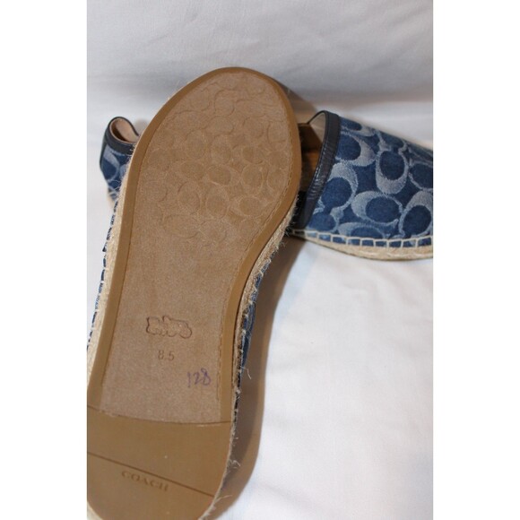 Coach Codi Espadrille Jacquard Print Slip on Shoes Denim Blue NWOB SZ 8.5 - Picture 4 of 5
